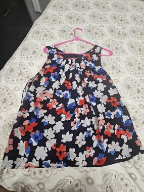 Elle Black Floral Halter Neck Blouse with Red, Blue, Pink & White Flowers